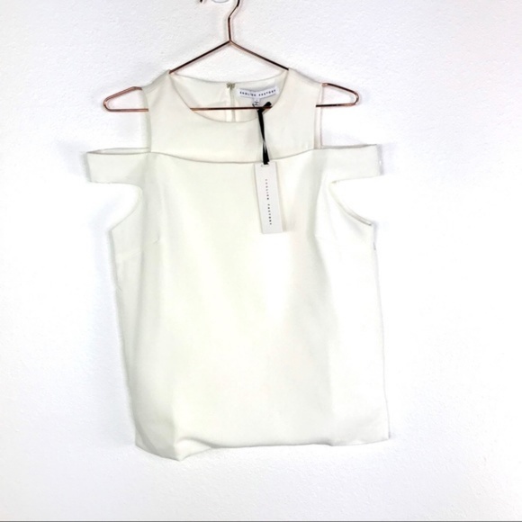 ENGLISH FACTORY Cold Shoulder Cream Top - Picture 3 of 7